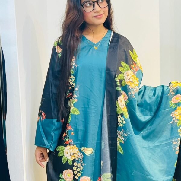 ফ্যাশনেবল দুবাই সিল্ক থ্রি-পিস(CODE-101)