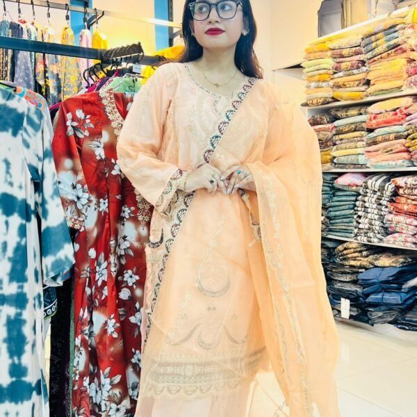 প্রিমিয়াম  জর্জেটের ,অর্গানজা পাকিস্তানি ইন্সপায়ার থ্রি-পিস (CODE-304)